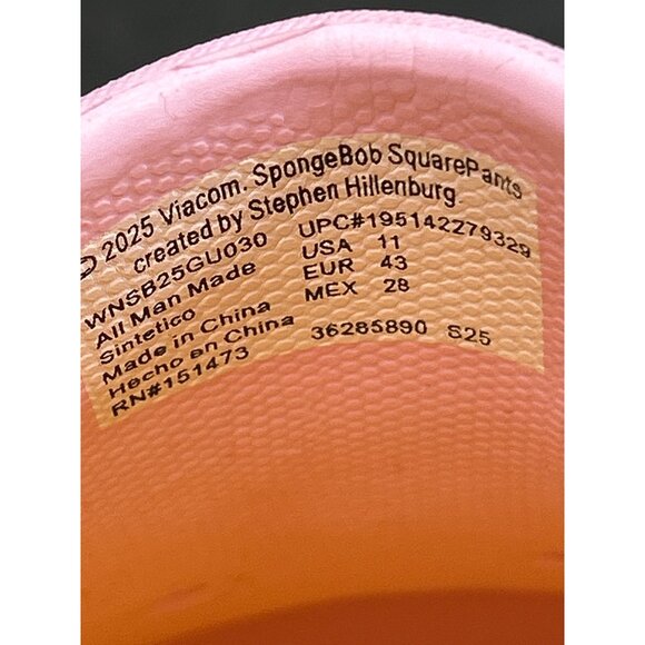 SpongeBob SquarePants X Patrick Pink & Yellow Slip-On Sandals Mule Size 11 - Picture 6 of 10
